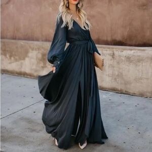 VICI Black Long Sleeve Diana Maxi Dress